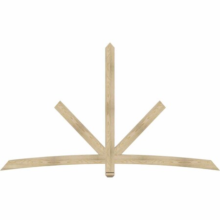 Ekena Millwork Alberta Rough Sawn Timber Gable Bracket, Douglas Fir, 96"W x 56"H x 2"D x 4"F, 14/12 Pitch GBW096X56X0204ALB00RDF